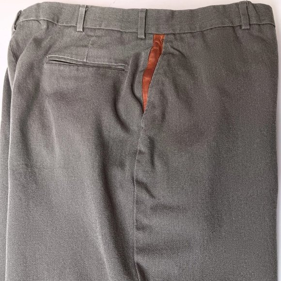 Vintage Orvis 34x29.5 Canvas Pants Leather Trim Sporting USA Made Green Hunting - Picture 9 of 16